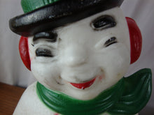 Load image into Gallery viewer, 1960's Frosty The Snowman with Candy Cane Small Lighted Blow Mold