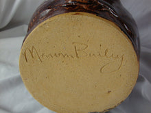 Load image into Gallery viewer, Marvin Bailey Folk Art Pottery Brown Mottled Devil Horn Beady Eyed Ugly Face