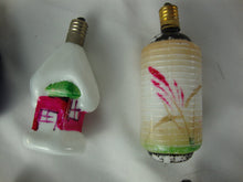 Load image into Gallery viewer, Vintage Japan Handpainted Glass Figural Holiday C6? Bulbs UNTESTED