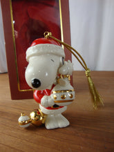 Load image into Gallery viewer, 2007 Lenox Snoopy's Christmas Spirit Porcelain Christmas Holiday Tree Ornament