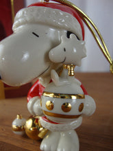 Load image into Gallery viewer, 2007 Lenox Snoopy's Christmas Spirit Porcelain Christmas Holiday Tree Ornament