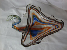 Load image into Gallery viewer, Vintage Clear/Blue/Orange Hand Blown Glass Swan