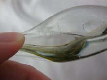 Load image into Gallery viewer, Vintage Clear/Blue/Orange Hand Blown Glass Swan