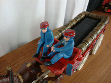 Load image into Gallery viewer, Vintage Cast Iron Beer Cart Carriage with (2) Drivers and (4) Sets of 2 Horses Toy