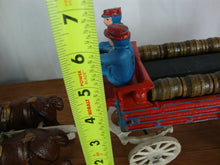 Load image into Gallery viewer, Vintage Cast Iron Beer Cart Carriage with (2) Drivers and (4) Sets of 2 Horses Toy