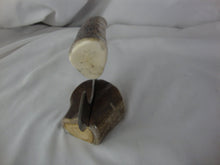 Load image into Gallery viewer, Alaska Legend Ulu Utility Knife Cutting Tool with Moose Antler Angled Handle and Smooth Brown Base