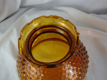 Load image into Gallery viewer, Vintage Amber Hobnail Glass Ruffled Top Lamp Shade