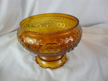 Load image into Gallery viewer, Vintage Amber Hobnail Glass Ruffled Top Lamp Shade