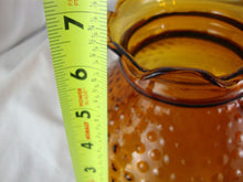 Load image into Gallery viewer, Vintage Amber Hobnail Glass Ruffled Top Lamp Shade