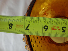 Load image into Gallery viewer, Vintage Amber Hobnail Glass Ruffled Top Lamp Shade