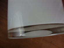 Load image into Gallery viewer, Vintage White Clear Glass Liquor Decanter with Cobalt Blue Ball Stopper