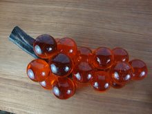 Load image into Gallery viewer, MCM Red/Orange Lucite Grapes Decor Cluster Wood Stem Large