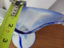 Load image into Gallery viewer, MCM White Cobalt Blue Blown Glass Liquor Decanter with Flame Stopper