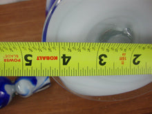 Load image into Gallery viewer, MCM White Cobalt Blue Blown Glass Liquor Decanter with Flame Stopper