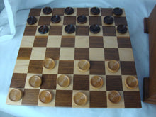 Load image into Gallery viewer, Handmade Wood Chess/Checkers Board with Storage *Checker Missing*