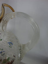 Load image into Gallery viewer, Vintage Fenton for LG Wright Floral Gold Trim Beverage Pitcher with Three Tumblers Set