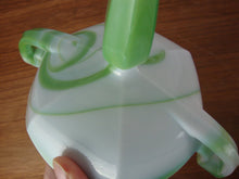 Load image into Gallery viewer, Vintage Westmoreland Green Slag Glass Double Handled Compote