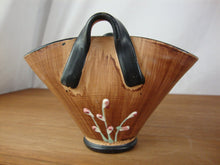 Load image into Gallery viewer, Vintage Italy Pottery Daisy Flower Fan Shape Decor Basket
