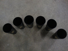 Load image into Gallery viewer, Vintage Nasco 16 Oz Black Textured Plastic Tumblers with Gold Owl on Branch Set of 6 Glasses