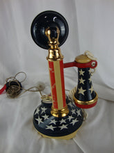 Load image into Gallery viewer, 1973 Western Electric Stars & Stripes Candlestick Rotary Dial Telephone *UNTESTED*
