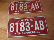 Load image into Gallery viewer, 1989 Arizona Non-Commercial 8183-AB Automobile License Plate Tag Matched Pair