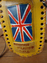 Load image into Gallery viewer, Vintage Cayman Islands BWL Souvenir Leather Covered Decanter Empty Bottle