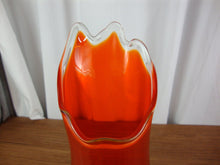 Load image into Gallery viewer, Vintage Viking Amberina Three Toe Swung Vase