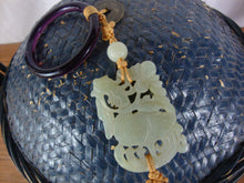 Load image into Gallery viewer, Vintage Asian Chinese Woven Lidded Wedding Basket With Jade Pendant
