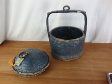 Load image into Gallery viewer, Vintage Asian Chinese Woven Lidded Wedding Basket With Jade Pendant