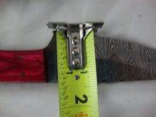 Load image into Gallery viewer, Custom Damascus Style 8" Knife with Black/White/Fushia Wood and Composite Handle with Sheath