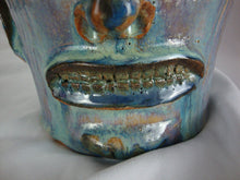 Load image into Gallery viewer, Marvin Bailey Potter Folk Art Streaked Devil Double Spout Ugly Face Jug
