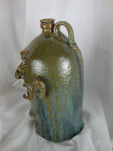 Load image into Gallery viewer, Marvin Bailey Skinny Double Face 3 Eyed 10 Inch Ugly Face Jug