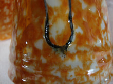 Load image into Gallery viewer, Vintage Stangl Pottery Town & Country Orange Sponge Ware Covered Sugar Bowl & Creamer Table Set