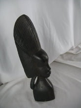 Load image into Gallery viewer, Vintage Hand Carved Tanganyika Ebony Goddess Bust Statue
