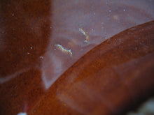 Load image into Gallery viewer, Vintage Kathy Kale USA Brown Drip Glaze Chip and Dip Appetizer Bowl