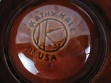 Load image into Gallery viewer, Vintage Kathy Kale USA Brown Drip Glaze Chip and Dip Appetizer Bowl