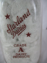 Load image into Gallery viewer, Vintage Starland Dairies They Come To Visit One Quart Clear Glass Milk Bottle