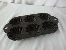Load image into Gallery viewer, Vintage Turks Head 6 Slot Cast Iron Baking Pan Unrestored