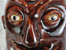 Load image into Gallery viewer, Marvin Bailey Potter Dark Red Brown 10 Inch Ugly Face Jug