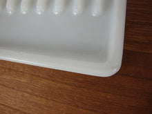 Load image into Gallery viewer, 1950s The American Cabinet Co. Milk Glass Ribbed Slanted Dental Equipment Tray