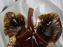 Load image into Gallery viewer, Hull Oven Proof Brown Drip Glaze Leaf Shape 3 Part Party Tray