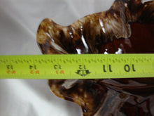 Load image into Gallery viewer, Hull Oven Proof Brown Drip Glaze Leaf Shape 3 Part Party Tray