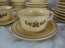 Load image into Gallery viewer, Vintage Pfaltzgraff USA Village Yellow/Brown Stoneware Dinner Service for 8