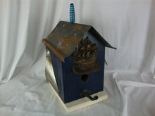 Load image into Gallery viewer, Handmade Nautical Sailing Ship Solid Wood Painted Birdhouse Decor
