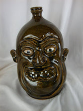 Load image into Gallery viewer, Marvin Bailey Pottery Olive Green 8 Tooth 11 Inch Ugly Face Jug