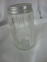 Load image into Gallery viewer, Vintage Hoosier Sellers Vertical 3 Vertical Rib Spice Jar Bottle with Metal Lid