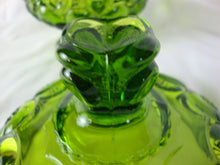 Load image into Gallery viewer, Vintage LE Smith Moon & Stars Green Glass Lidded Candy Dish