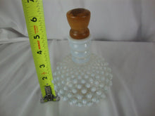 Load image into Gallery viewer, Vintage Wrisley Fenton Opalescent Hobnail Perfume Bottle with Original Wood Stopper