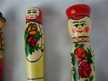 Load image into Gallery viewer, Vintage Handpainted Russian People Faces Wooden Pens Set of 6