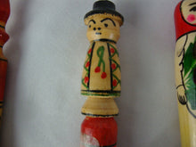 Load image into Gallery viewer, Vintage Handpainted Russian People Faces Wooden Pens Set of 6